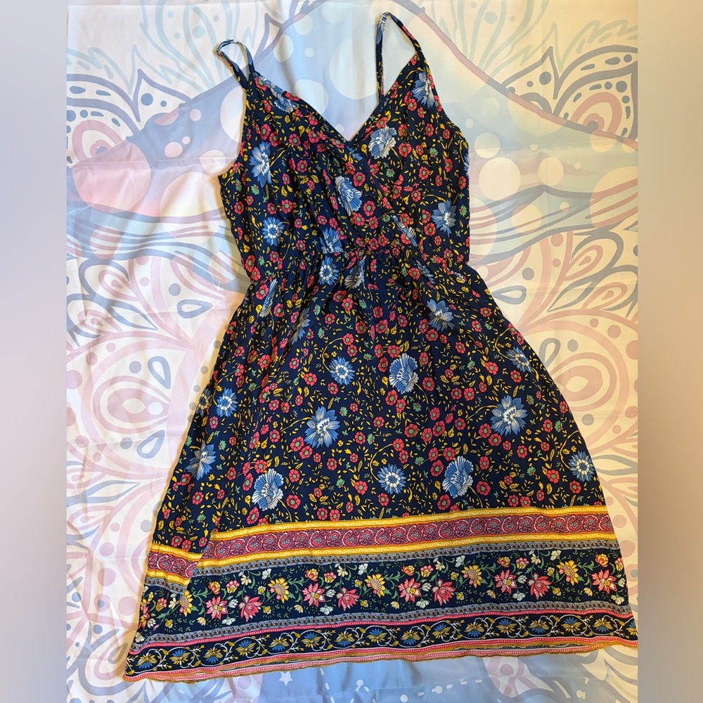 SHEIN Floral Navy Sundress
